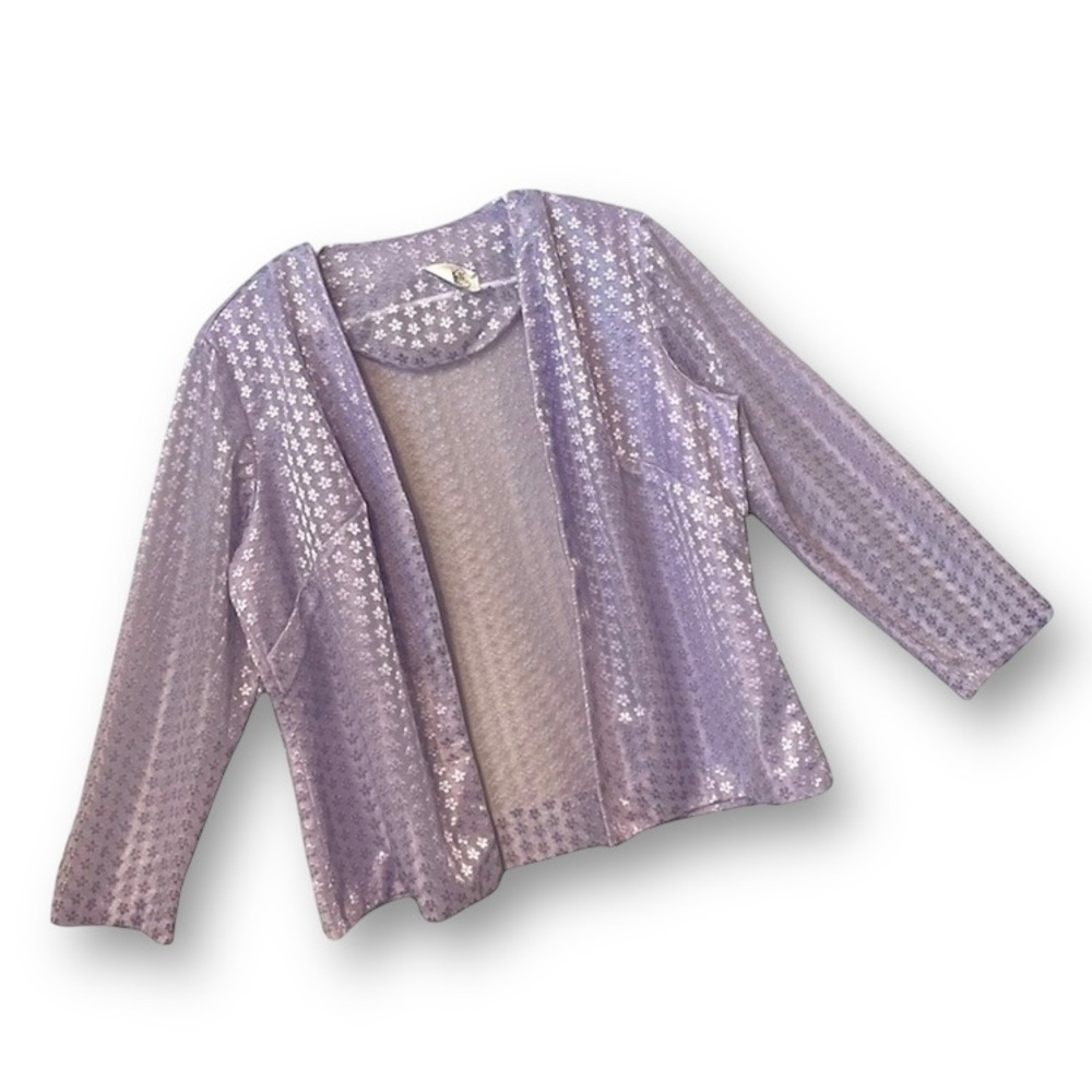 Vintage Shimmering Lavender Open-Front Jacket